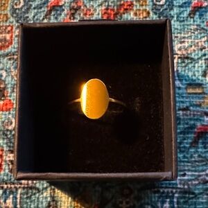 Gold Plated Stainless Steel Oval Signet Ring - NEW (7)